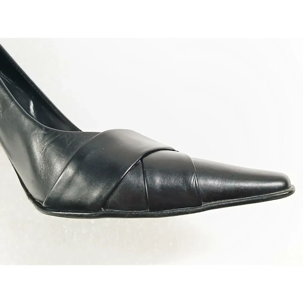 Antonio Melani Vero Cuoio Black Leather Heels – Size 8.5 – 4